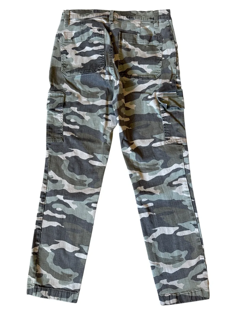 J. Crew Vintage Straight Cargo Camo Pants High Rise Cropped Green Tan Size 28